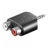 Adaptor audio Goobay, jack stereo 3.5 mm tata, 2 x RCA mama, Negru