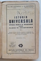 Istoria Universală clasa VI &amp;ndash; manual școlar 1942 cu hărți pliante &amp;ndash; rar foto