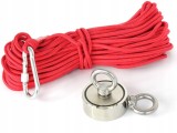 Cumpara ieftin Magnet neodim si franghie, pentru pescuit, diametru 60 mm, lungime franghie 20 m