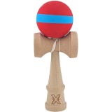 Kendama X Originala, Profesionala, Cyrax, 18 cm, din Lemn, Rubber Grip, Rosu/Albastru