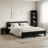 Cumpara ieftin Cadru de pat Stejar Negru 120 x 190 cm Lemn prelucrat