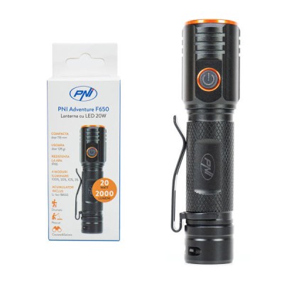 Lanterna Pni Adventure F650, Led 20W, 2000 Lm, Ipx6, Acumulator 2200 Mah 140588 PNI-F650 foto