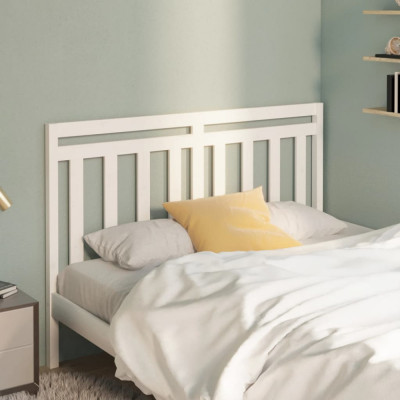 Tăblie de pat, alb, 156x4x100 cm, lemn masiv de pin foto