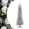VidaXL Brad de Crăciun artificial cu 150 LED Verde și alb 150 cm 3396095