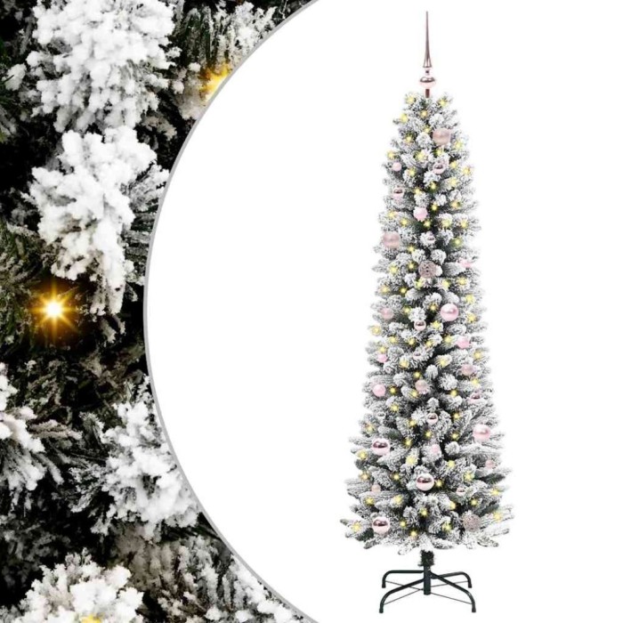 vidaXL Brad de Crăciun artificial cu 150 LED Verde și alb 150 cm 3396095
