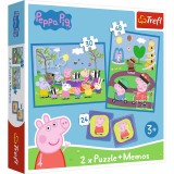 Puzzle trefl 2in1 memo peppa pig momentele fericite