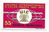 Romania (420) - 50 de ani de la infiintarea /uniunii Internationale a Cailor Ferate, 1972 - neobliterata, Transporturi, Nestampilat
