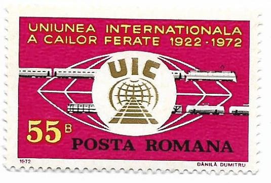 Romania (420) - 50 de ani de la infiintarea /uniunii Internationale a Cailor Ferate, 1972 - neobliterata