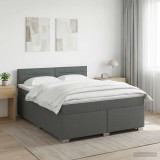 Cumpara ieftin Pat box spring cu saltea si LED Gri inchis 180 x 200 cm