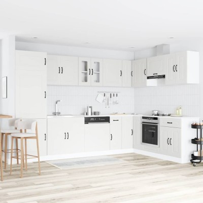 Dulap de bucătărie 2 pcs Alb 80 x 46 x 81.5 cm Lemn compozit foto