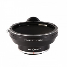 Adaptor montura K&F Concept Pentax 67-Nikon de la Pentax 67 la Nikon cu adaptor pentru trepied KF06.064