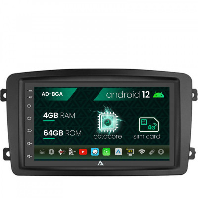 Navigatie Mercedes Benz C-Class W203 Vito Viano CLK, Android 12, A-Quadcore 4GB RAM + 64GB ROM, 7 Inch - AD-BGA1004+AD-BGRBE014 foto