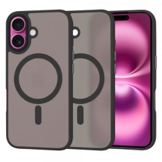 Husa MagSafe pentru Apple iPhone 16 Plus, Techsuit, HaloFrost, Neagra