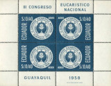 Ecuador 1958 - Eucharistic Congress, bloc neuzat
