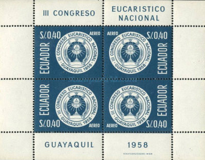 Ecuador 1958 - Eucharistic Congress, bloc neuzat foto