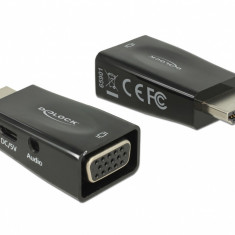 Adaptor HDMI la VGA T-M cu alimentare si audio, Delock 65901