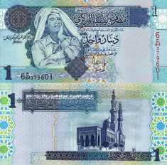 LIBIA 1 dinar 2004 - seria 6 UNC!!! foto