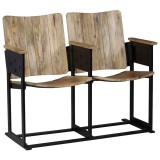 vidaXL Bancă cu 2 locuri, lemn masiv de mango și oțel 244954