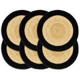 Cumpara ieftin Naproane, 6 buc., natural si negru, 38 cm, iuta si bumbac
