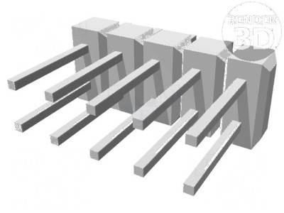 Conector C-Grid Tată PIN 10 Drept THT pentru Şiruri Pini - Componentă Electonică Profesională foto
