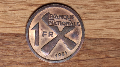 Katanga - moneda de colectie exotica - 1 franc 1961 - luciu de batere - superba! foto