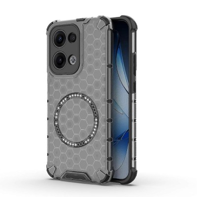 Husa transparenta Oppo Reno13 Techsuit HoneyComb Shield MagSafe, negru foto