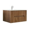 Mască de baie Trent 100 cu chiuvetă ceramică, 2 sertare, stejar apus de soare