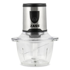 Tocator multifunctional 4 in 1 Zass, 200 W, 1.2 l, 2 lame, otel inoxidabil, vas sticla, Argintiu