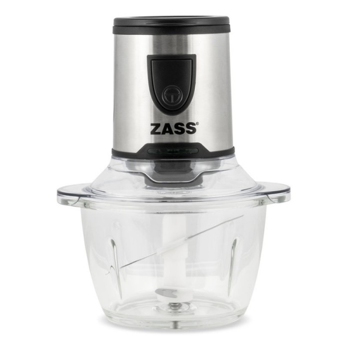 Tocator multifunctional 4 in 1 Zass, 200 W, 1.2 l, 2 lame, otel inoxidabil, vas sticla, Argintiu