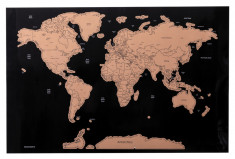 Harta Lumii razuibila, 430?285 mm, Everestus, 20FEB7837, Hartie, Carton, Natur, lupa de citit inclusa foto
