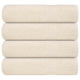 vidaXL Prosoape de baie 4 buc crem 100x150 cm 360 g/m&sup2; 100% bumbac