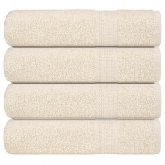 vidaXL Prosoape de baie 4 buc., FROGN, crem, 100x150 cm, 100% bumbac 137005