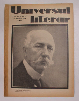 UNIVERSUL LITERAR , REVISTA , ANUL XLV , NR. 42 , 13 OCTOMBRIE , 1929 foto