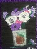 TABLOU PE PANZA CU SASIU NOU 30X40 CM VAS CU FLORI PRET DOAR 20 LEI
