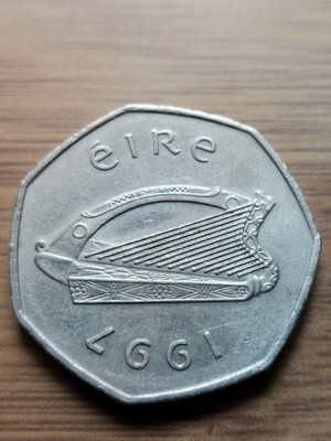 Moneda Irlanda 50 Pence anul 1997 foto