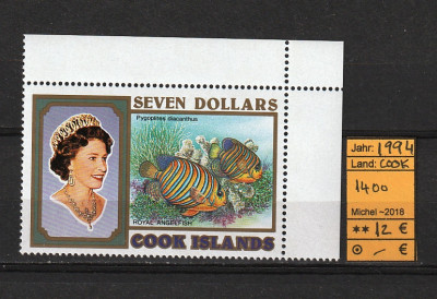 Insulele Cook Islands, 1994 | Viaţă marină, corali - Peşti tropicali | MNH | aph foto