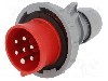 Conector alimentare AC, IEC 60309, IP66, IP67, 16A, 400V AC, 7 pini, PCE - 0172-6V