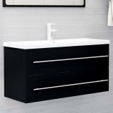 VidaXL Dulap cu chiuvetă &icirc;ncorporată, negru, lemn prelucrat 3099069