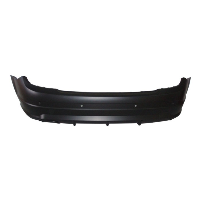 Set bara spate MERCEDES C-CLASS (W204), 03.07-03.2011, cu gauri senzori parcare; grunduit, de vopsit; type C63 AMG; cu spoiler; cu gaura evacuare pe