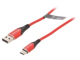 Cablu USB 2.0 USB A la USB C 1,5m roșu