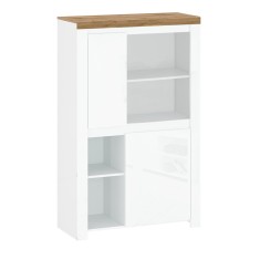 Comoda alb lucios stejar wotan Vilgo 98x41.5x156.5 cm