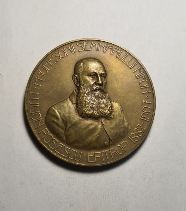 Medalie Profesoriii Seminarului Nifon lui Jon Rosescu Epitrop RADIVON 1907 RARA