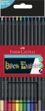 Creioane colorate, 12 culori, Black edition, Faber-castell, Faber Castell