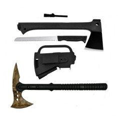 Set Topor multifunctional si Topor Desert Camo, DEPOX&reg; , negru, 39 cm