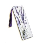 Semn de carte din lemn cu model lavanda &ndash; 094817