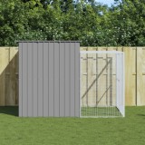 VidaXL Cușcă de c&acirc;ine &amp; țarc gri deschis 214x253x181cm oțel galvanizat