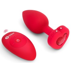 Dop Anal 15 Moduri Vibratii, 6 Viteze, Silicon, USB, Rosu, 10.5 cm B-Vibe