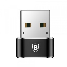Adaptor Date si Incarcare USB-C - USB-A Baseus, Negru CAAOTG-01 foto
