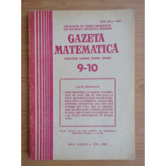 Revista Gazeta Matematica. Anul LXXXVII, nr. 9-10 / 1982