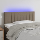 VidaXL Tăblie de pat cu LED, gri taupe, 100x5x78/88 cm, textil